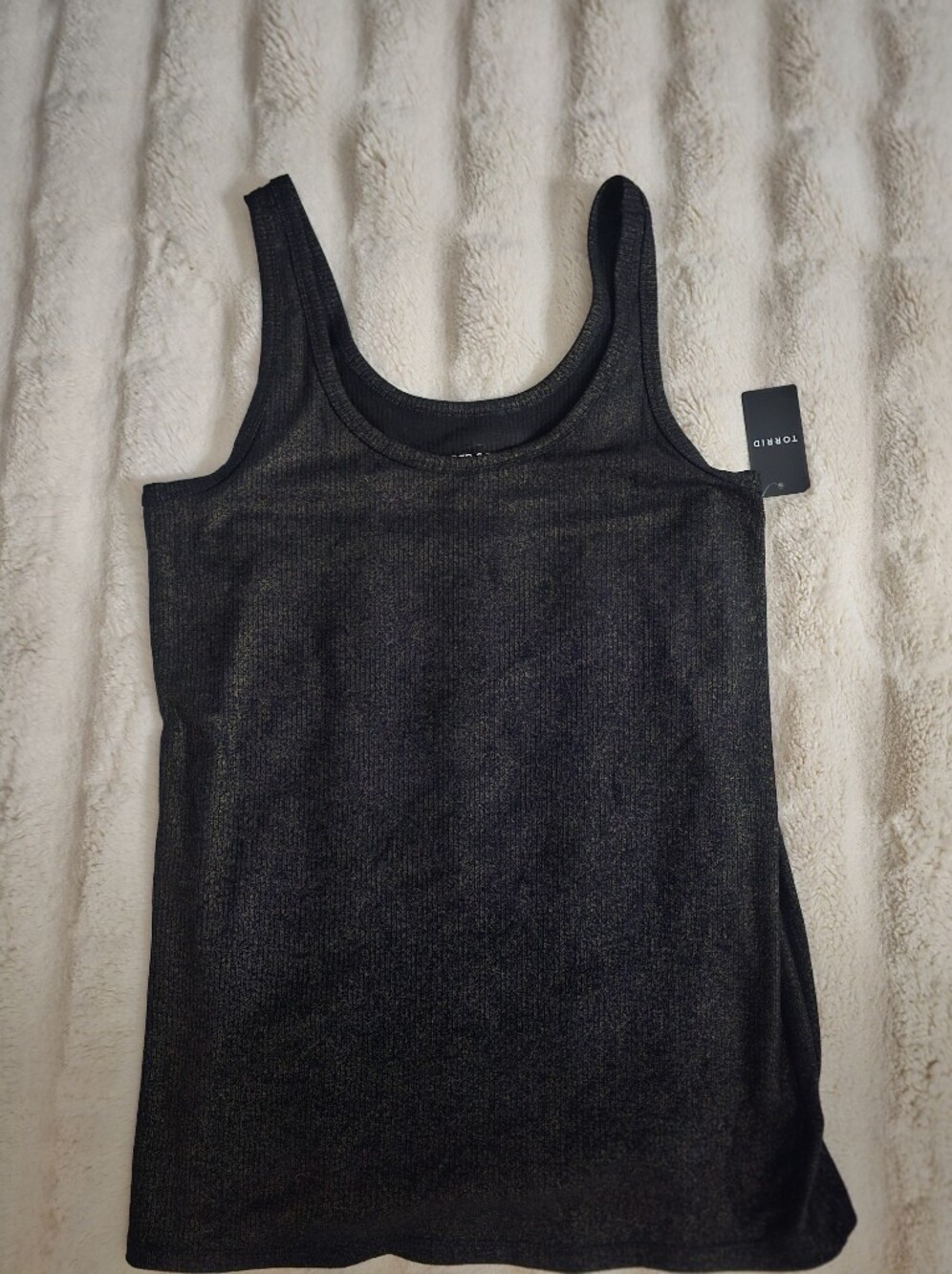torrid Black Ribbed Scoop Tank